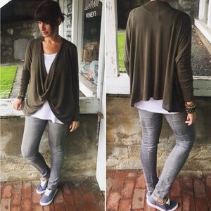 Emerald Drape Front Top